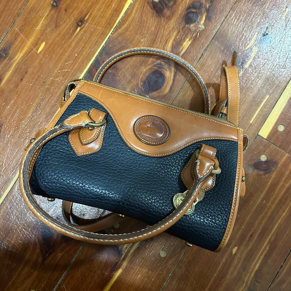 Dooney & Bourke Black and Brown Leather Satchel